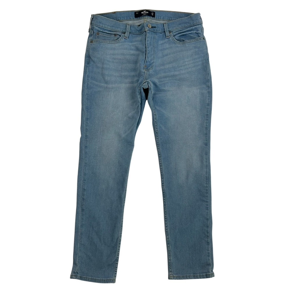 Hollister Men's Skinny Epic Flex Light Wash Denim Blue Jeans Sz 33x30 (35x29.5)